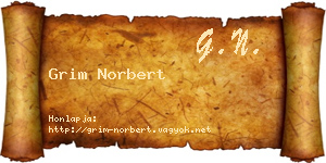 Grim Norbert névjegykártya